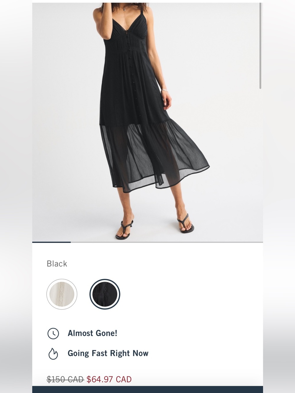 Abercrombie & Fitch Bra Free Button Through Duster Midi Dress
